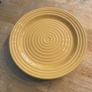 Home Trends Orange Salad Plates Set of 4 Embossed Rings Ceramic Oven Safe 8"